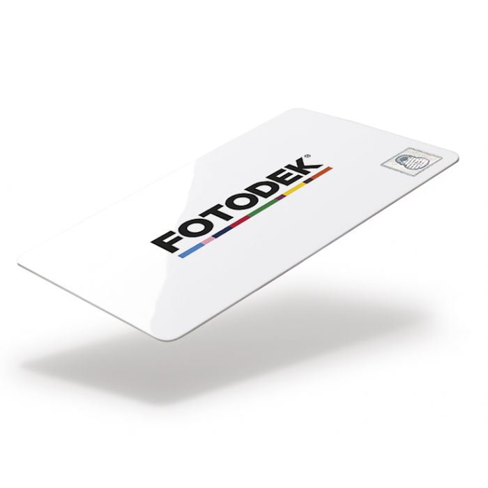 FOTODEK PREMIUM ICE blank white plastic cards with a HOLOIMAGE anti-forgery security feature - WF76-AI-HIA - Pack of 100