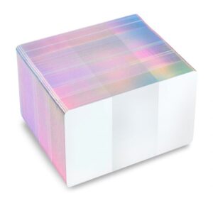 FOTODEK PREMIUM ICE blank white cards with stunning Holographic Silver edging - WF76-AI-SE - Pack of 100